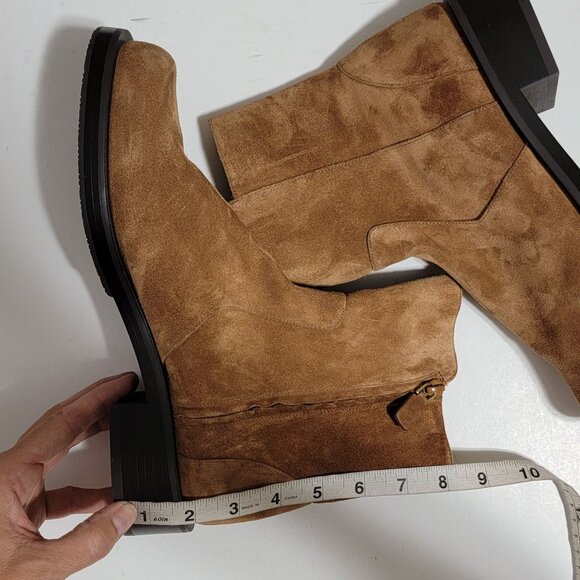 NEW Stuart Weitzman 5050 Bold Zip Boots Womens 9.5 Brown Suede Contemporary - Picture 8 of 9